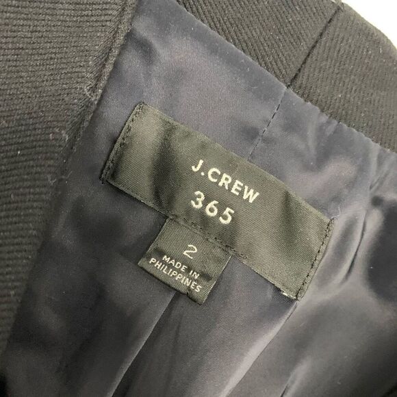 J Crew 365 Sz 2 Twill Open Suit Blazer Jacket Slim Fit Black - Picture 4 of 8